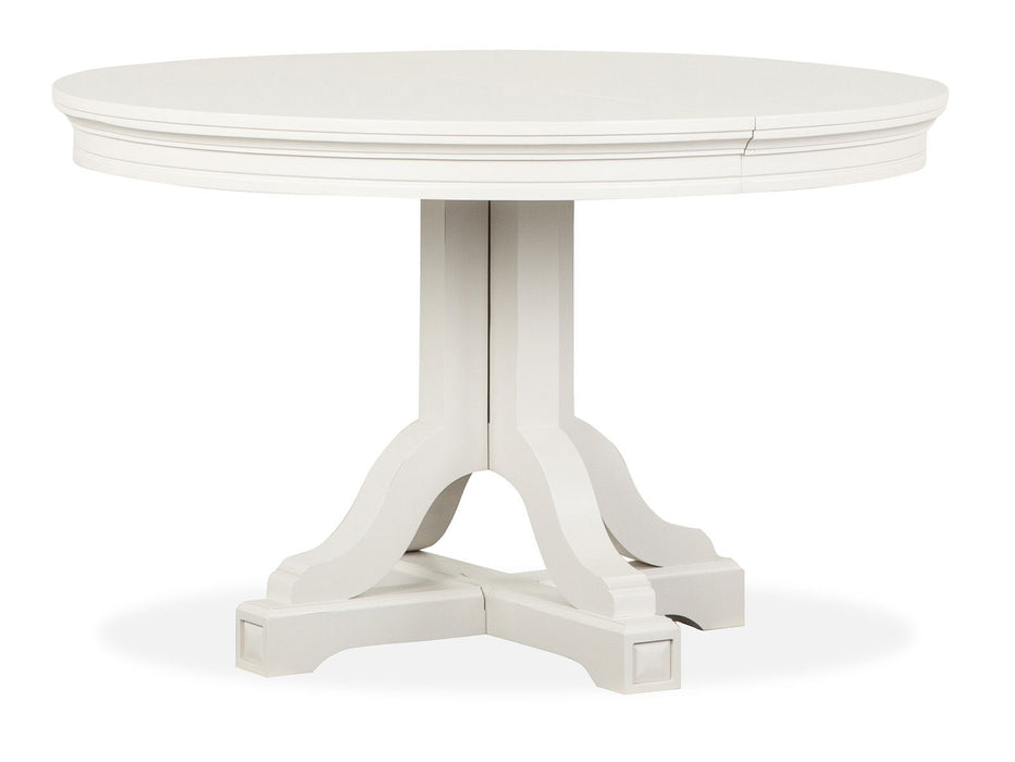 Willowbrook - Extendable 48" Round Dining Table - Egg Shell White Magnussen Furniture