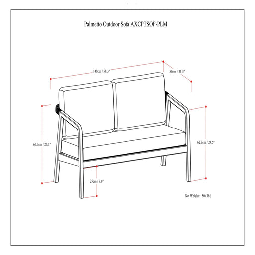 Palmetto - Outdoor Sofa - Stone Gray Simpli-Home