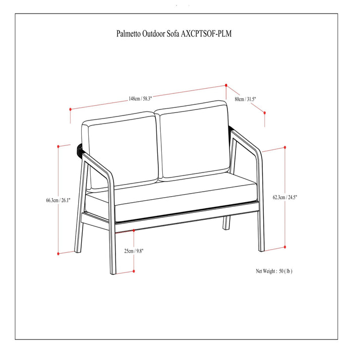 Palmetto - Outdoor Sofa - Stone Gray Simpli-Home