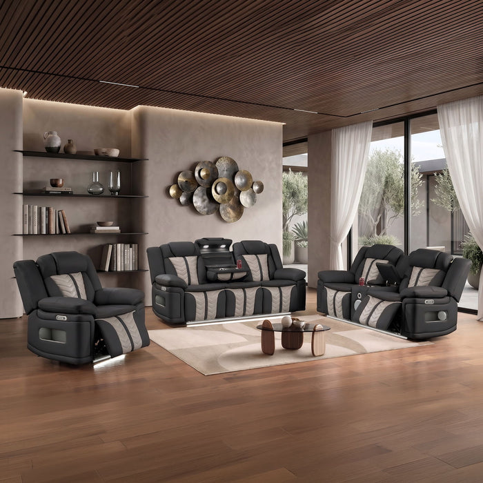 Cruiser - Power Reclining Set With LED Lighting Matrix Furniture Group