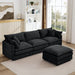 Modular L-Shaped Sectional Sofa With Movable Ottoman Home Essentials