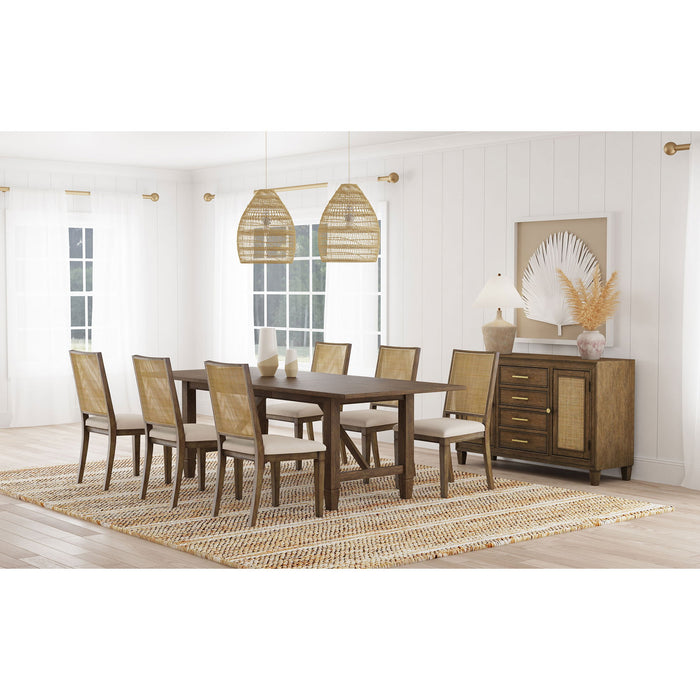 Jamie - 7 Piece Rectangular Dining Table Set - Light Brown
