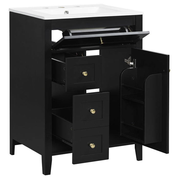 Modern Black Bathroom Vanity With Sink Hearth and Haven