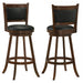 Swivel Stool With Upholstered Seat (Set of 2) - Black / Brown Furniture Max