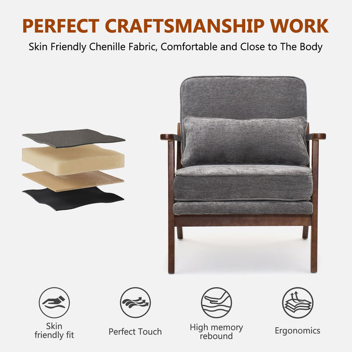 Living Room Chair With Lumbar Pillow Home Essentials