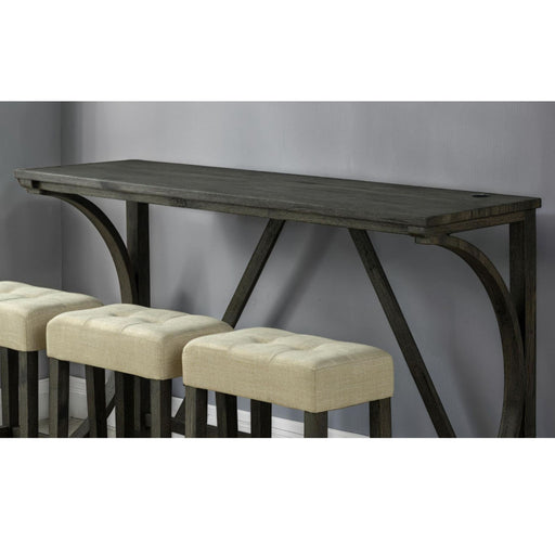 Dining Table Set With USB Charging Ports, Biscuit Tufted Stools - Beige / Brown Home Essentials