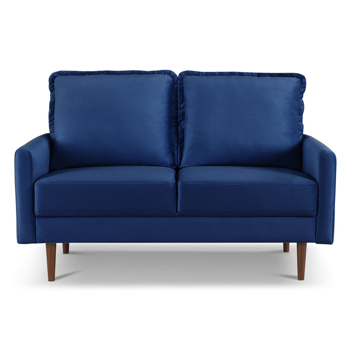 Loveseat Velvet - Blue / Dark Brown