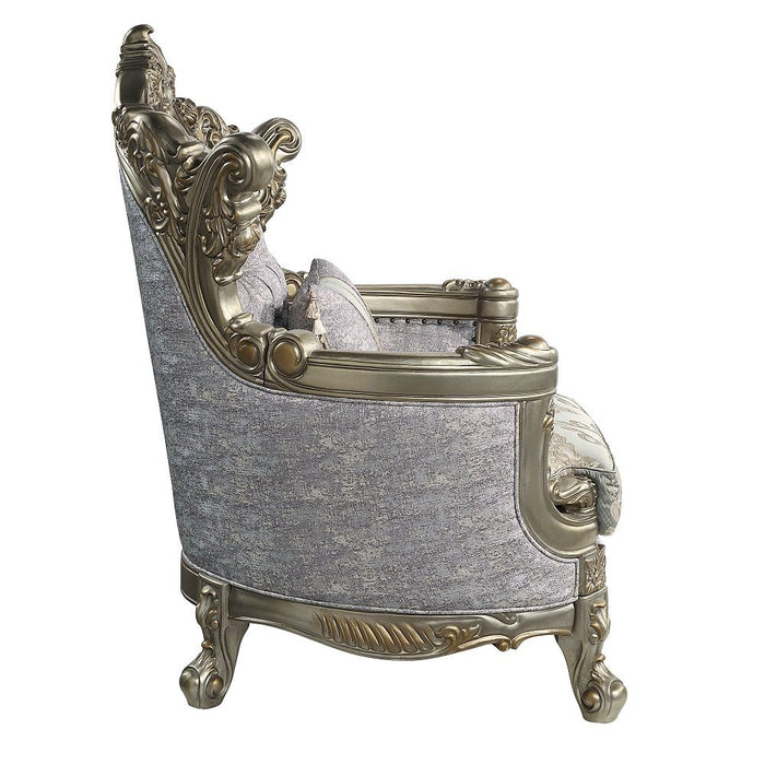 Miliani - Chair With Pillow - Fabric & Antique Bronze ACME