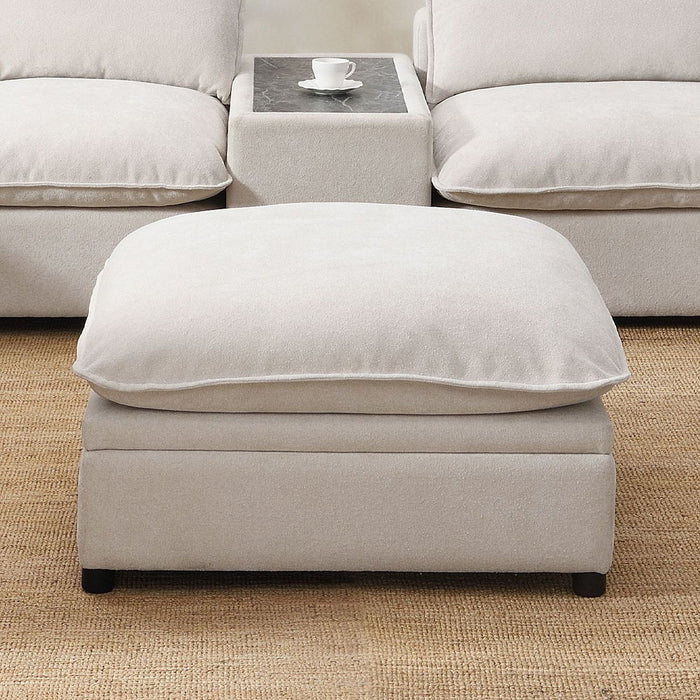 Marisa - Modular Ottoman With Storage - Beige Boucle