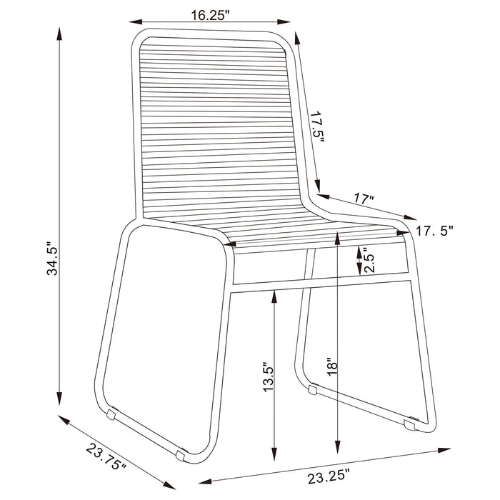 Jerome - Stackable Side Chair (Set of 2) - Charcoal Furniture Max