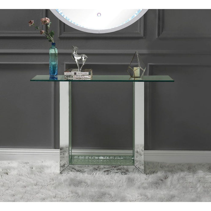 Nysa - 46" Console Table - Mirrored & Faux Crystals