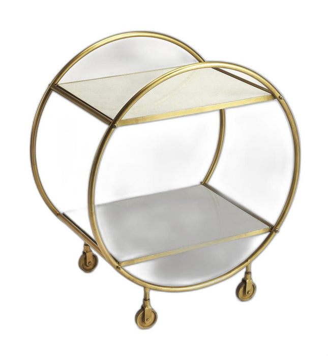 Modern Marble Rolling Server - Gold / White