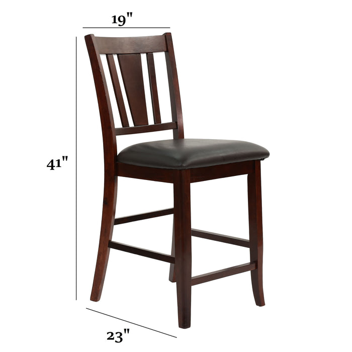 7 Piece Counter Height Dining Set With Butterfly Leaf Table And Chairs - Brown / Espresso Home Essentials