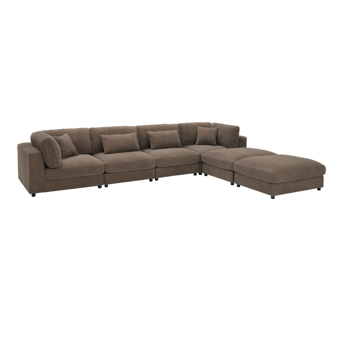 Upholstered Modular Sectional & Custom Configuration And Toss Pillows Home Essentials
