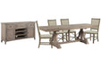 Paxton Place - Extendable Trestle Dining Table Set Magnussen Furniture