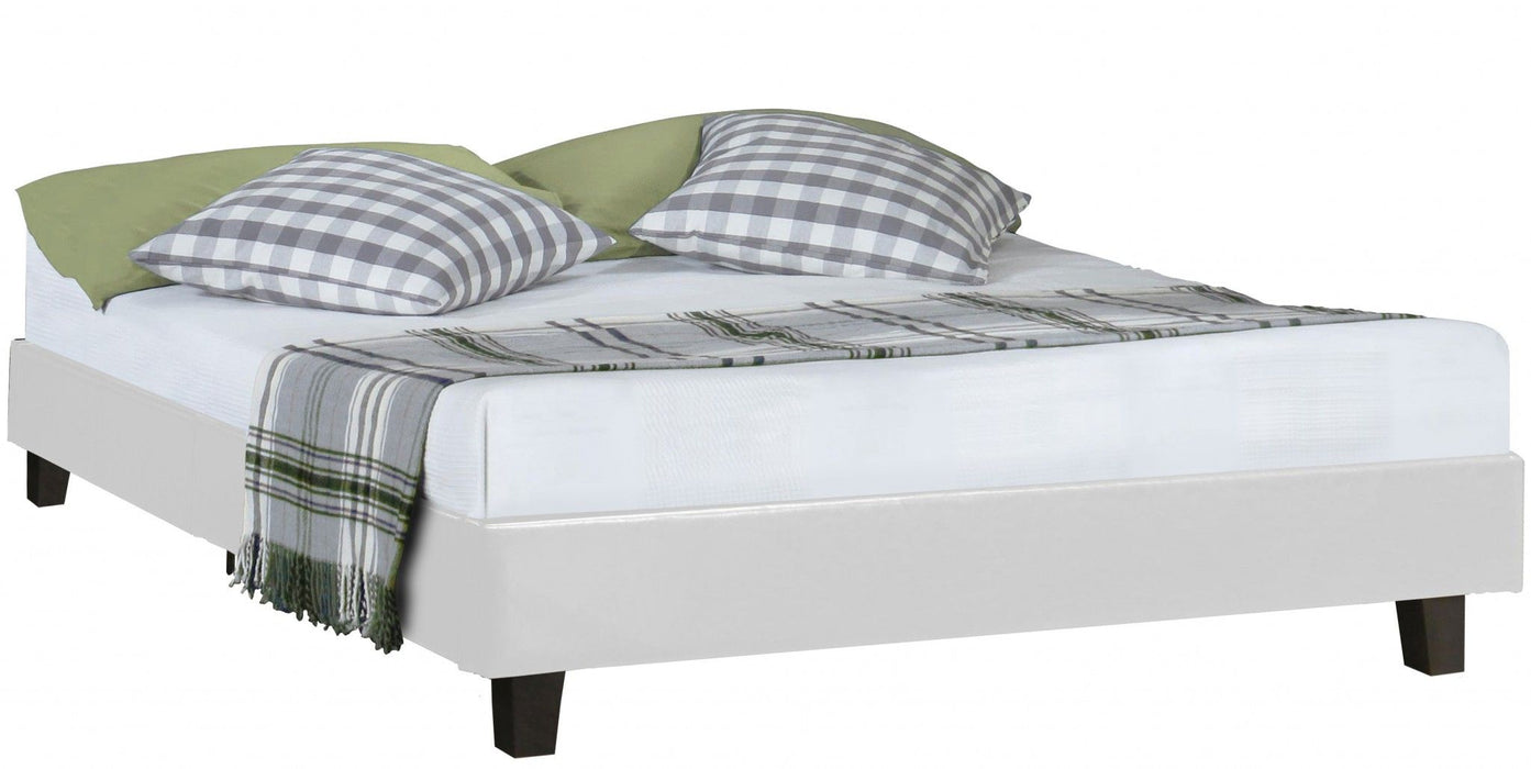 Platform King Bed - White / Brown