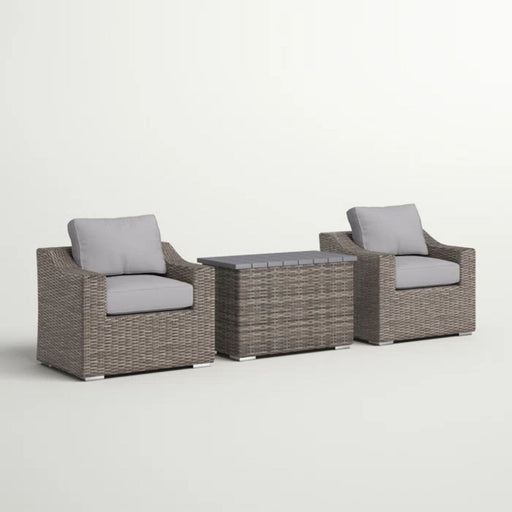 2 Person Seating Group With Cushions Ideal For Cozy Outdoor Gatherings - Gray / Gray Mix LSI Patio Furniture