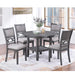 5 Piece Dining Set With Storage Shelves Round Table And Upholstered Side Chairs - Gray Home Essentials