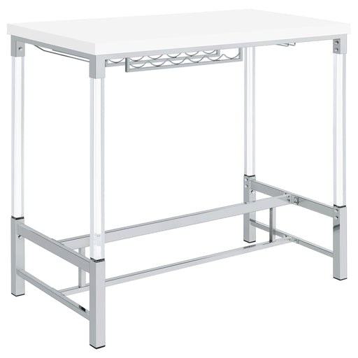 Tonneson - Bar Table With Trestle Base And Wine Storage - White Furniture Max