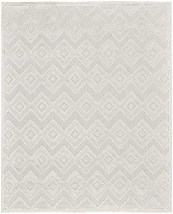 8' X 10' Geometric Flatweave Area Rug - Cream