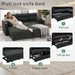 Convertible L - Shaped Sectional Sofa Bed With Storage Chaise, Cup Holders Home Essentials
