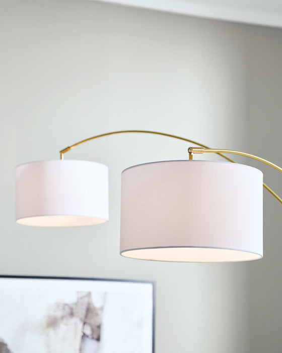 Valo - Metal Arc Lamp - Gold Finish Signature Design by Ashley®