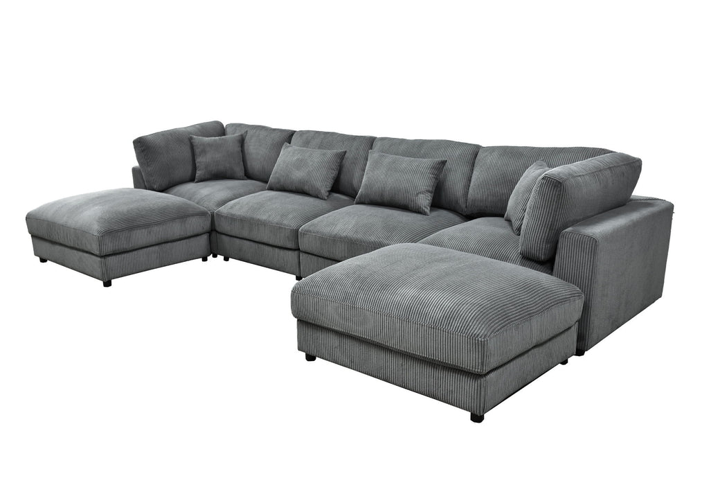 Upholstered Modular Sectional & Custom Configuration And Toss Pillows Home Essentials
