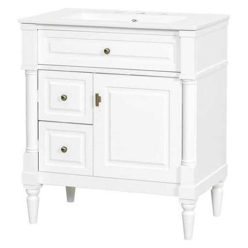 Modern Bathroom Vanity With Sink, Freestanding Cabinet With Flip Drawer & Adjustable Shelf Hearth and Haven