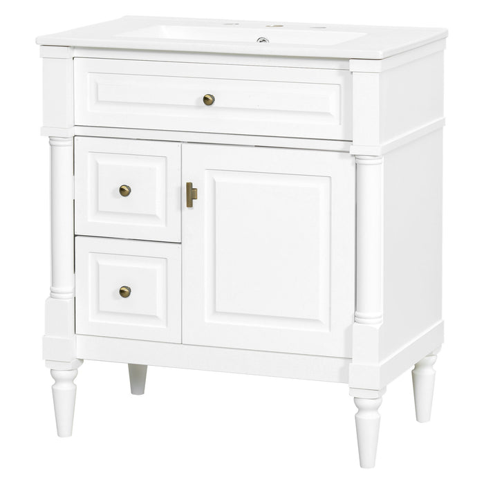 Modern Bathroom Vanity With Sink, Freestanding Cabinet With Flip Drawer & Adjustable Shelf Hearth and Haven