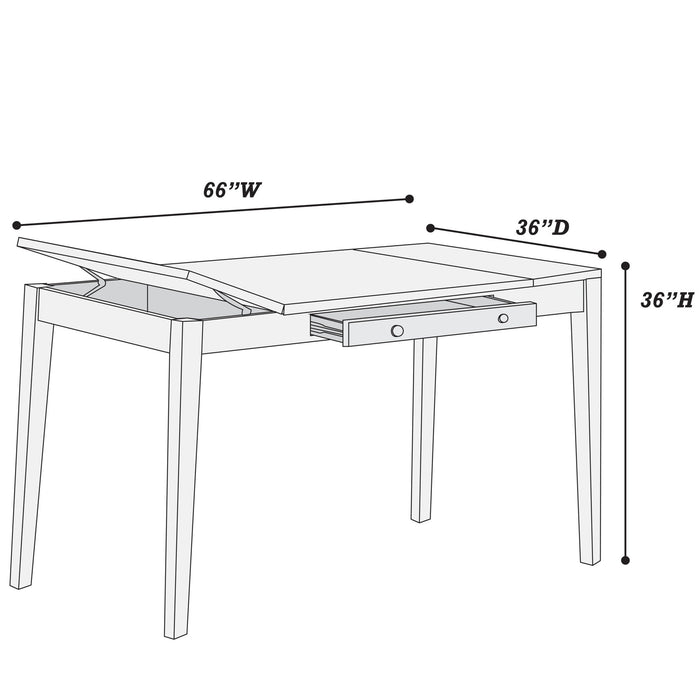 Counter Height Dining Table With Lift Top Storage And Front Drawer - Walnut Home Essentials
