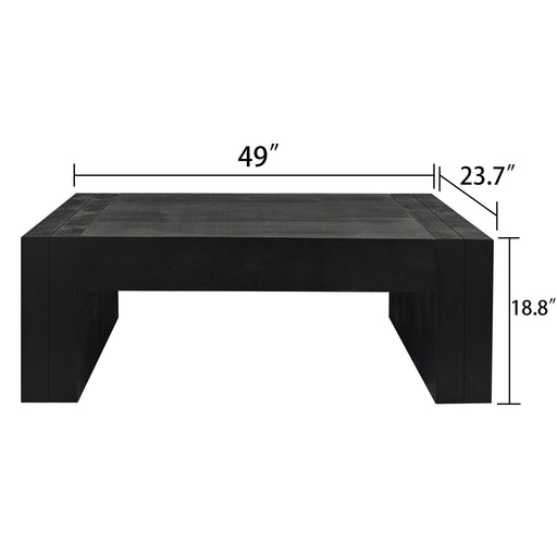 Modern Farmhouse Living Room Block Leg Coffee Table Home Essentials