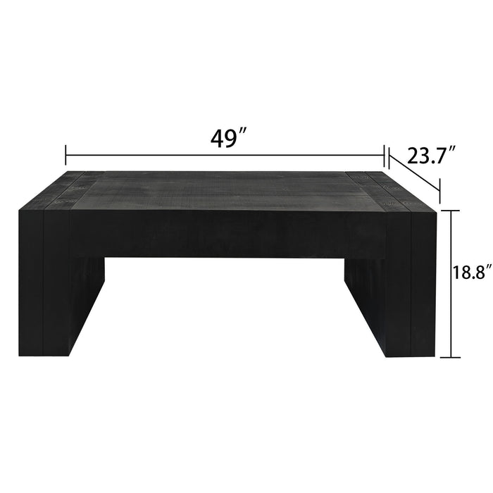 Modern Farmhouse Living Room Block Leg Coffee Table Home Essentials