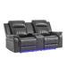 Ian - Power Reclining Sofa With LED Lighting, Surround Sound & Subwoofer - Charcoal Global Furniture USA