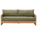 Modern 3 Seater Sofa With Wood Armrests Noble House