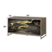 Payo - Console Cabinet - Black Marble Print Oak & Champagne ACME