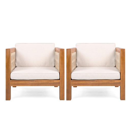 Outdoor Club Chair & Rope Arm And Cushions Noble House