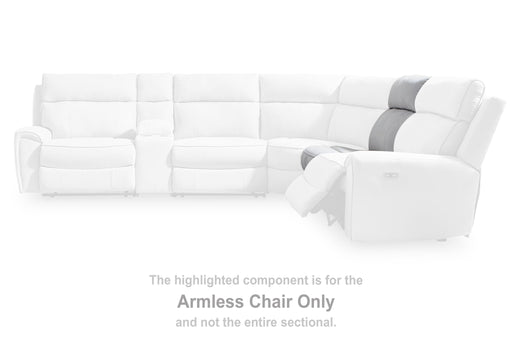 Social Pointe - Armless Chair - Pearl / Ash Signature Design by Ashley®