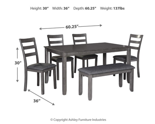 Bridson - RECT DRM Table Set (Set of 6) - Gray Signature Design by Ashley®