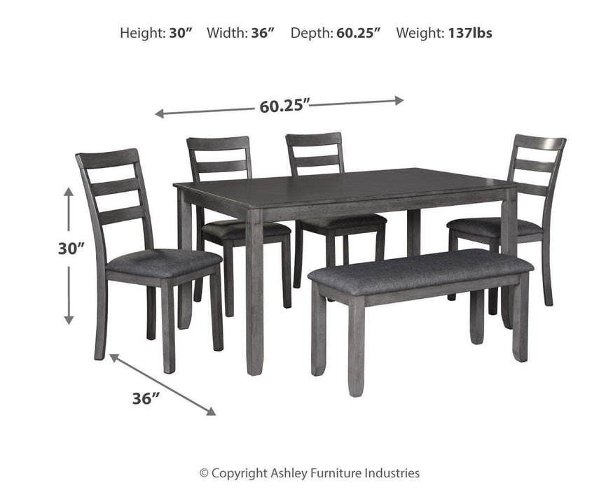 Bridson - RECT DRM Table Set (Set of 6) - Gray Signature Design by Ashley®