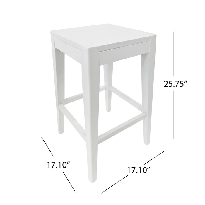 Counter Barstool (Set of 2), Rubber Wood - White