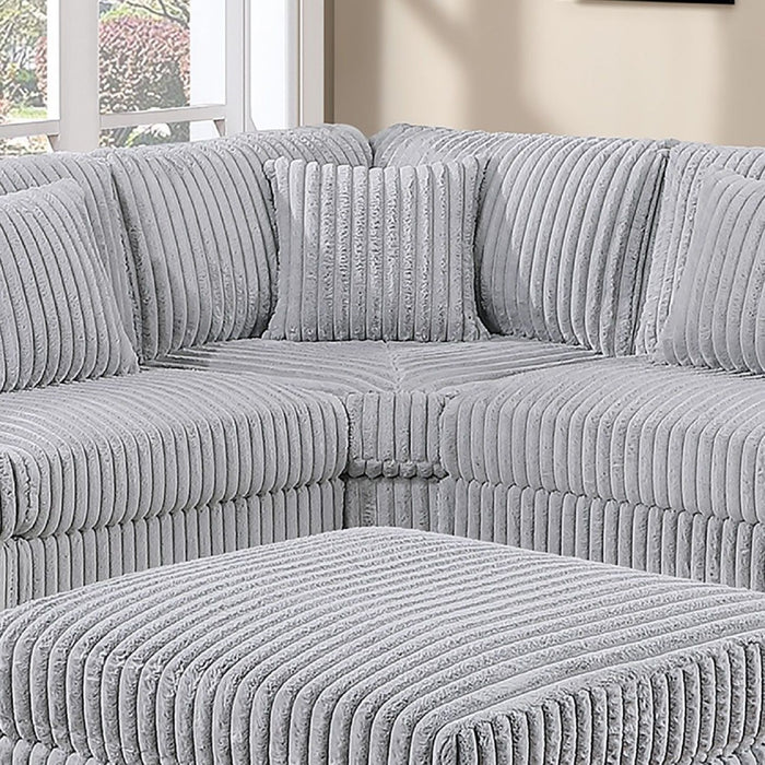 Corner Wedge Chair With Pillow, Living Room Furniture, Soft Upholstered Modular Seating - Gray / Mink Home Essentials