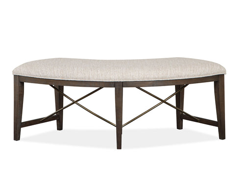 Westley Falls - Curved Bench With Upholstered Seat - Graphite Magnussen Furniture