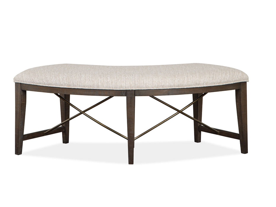 Westley Falls - Curved Bench With Upholstered Seat - Graphite Magnussen Furniture