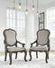 Maylee - Dining Upholstered Arm Chair (Set of 2) - Dark Brown Signature Design by Ashley®
