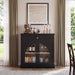 Sideboard Cabinet With 1 Drawer And 2 Arched Doors With Adjustable Shelves For Entryway - Black Home Essentials
