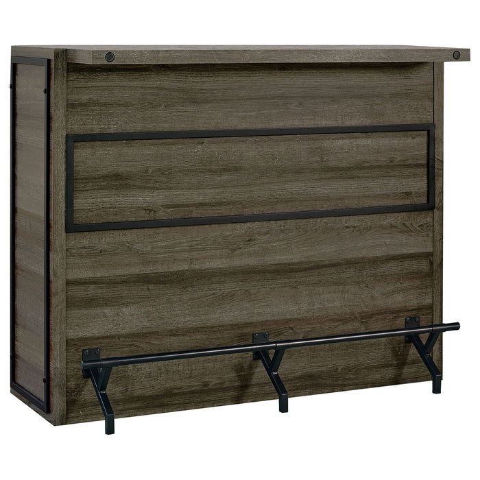 Garrison - 5 Shelf Home Bar Wine Cabinet With Stemware Racks And 12 Bottle Wine Storage - Oak Furniture Max