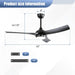 52" Ceiling Fan With 18W LED Light And Remote Control, 3 Blades DC Motor Daily Nest