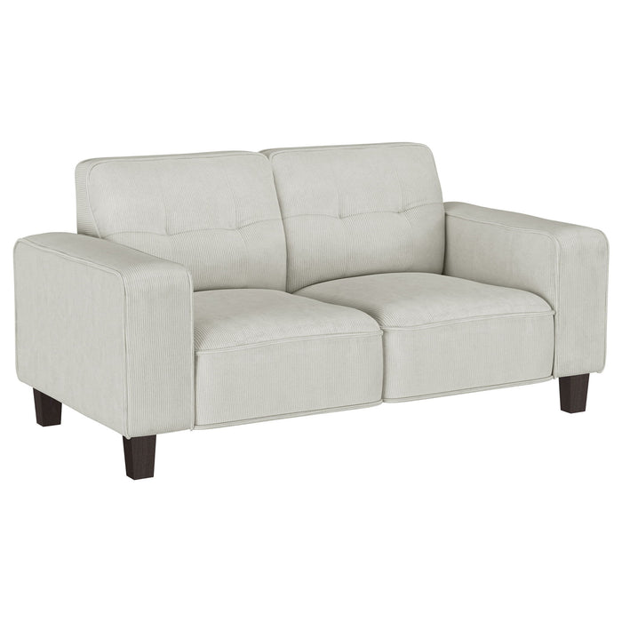 Xana - Track Arm Tufted Loveseat - Greige Furniture Max