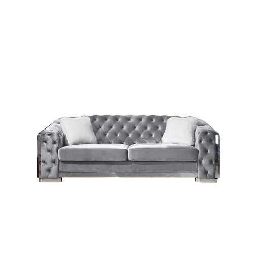 2 Seater Sofa With Button Tufted Diamond Grid & 2 Pillows For Living Room Home Essentials