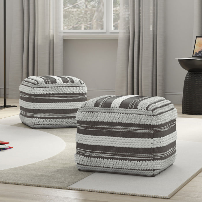 Sommer - Handcrafted Square Pouf Simpli-Home